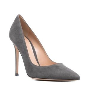 Gianvito Rossi Charcoal Suede Heels